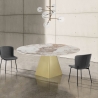 Eettafel design uitschuifbaar marmer look 160x160x75 Arvin Onice Keuze