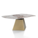 Eettafel design uitschuifbaar marmer look 160x160x75 Arvin Onice Karakteristieken