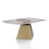 Eettafel design uitschuifbaar marmer look 160x160x75 Arvin Onice Karakteristieken