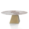 Eettafel design uitschuifbaar marmer look 160x160x75 Arvin Onice Afmetingen