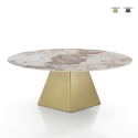 Uitschuifbare design eettafel met marmerlook 160x160x75 Arvin Onice Voorraad