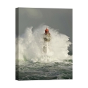 Canvas schilderij met vuurtoren tussen de golven La Jument Jean Guichard Aanbieding