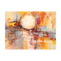 Moderne abstracte schilderij print in kleur Zonsondergang Reflecties Lucas Aanbod