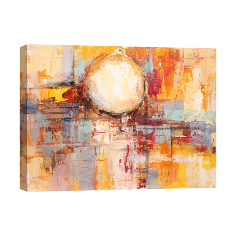 Moderne abstracte schilderij print in kleur Zonsondergang Reflecties Lucas Aanbieding