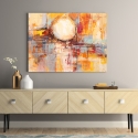 Moderne abstracte schilderij print in kleur Zonsondergang Reflecties Lucas Verkoop