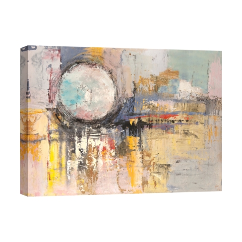 Abstracte kleurrijke schilderij op modern canvas Zonsondergang van de maan Lucas Aanbieding