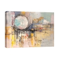 Abstracte kleurrijke schilderij op modern canvas Zonsondergang van de maan Lucas Aanbieding
