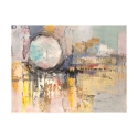 Abstracte kleurrijke schilderij op modern canvas Zonsondergang van de maan Lucas Aanbod