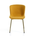 Set van 4 moderne stoffen stoelen voor eetkamer keuken Rann Gold Aanbod