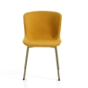 Set van 4 moderne stoffen stoelen voor eetkamer keuken Rann Gold Aanbod
