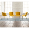 Set van 4 moderne stoffen stoelen voor eetkamer keuken Rann Gold Catalogus