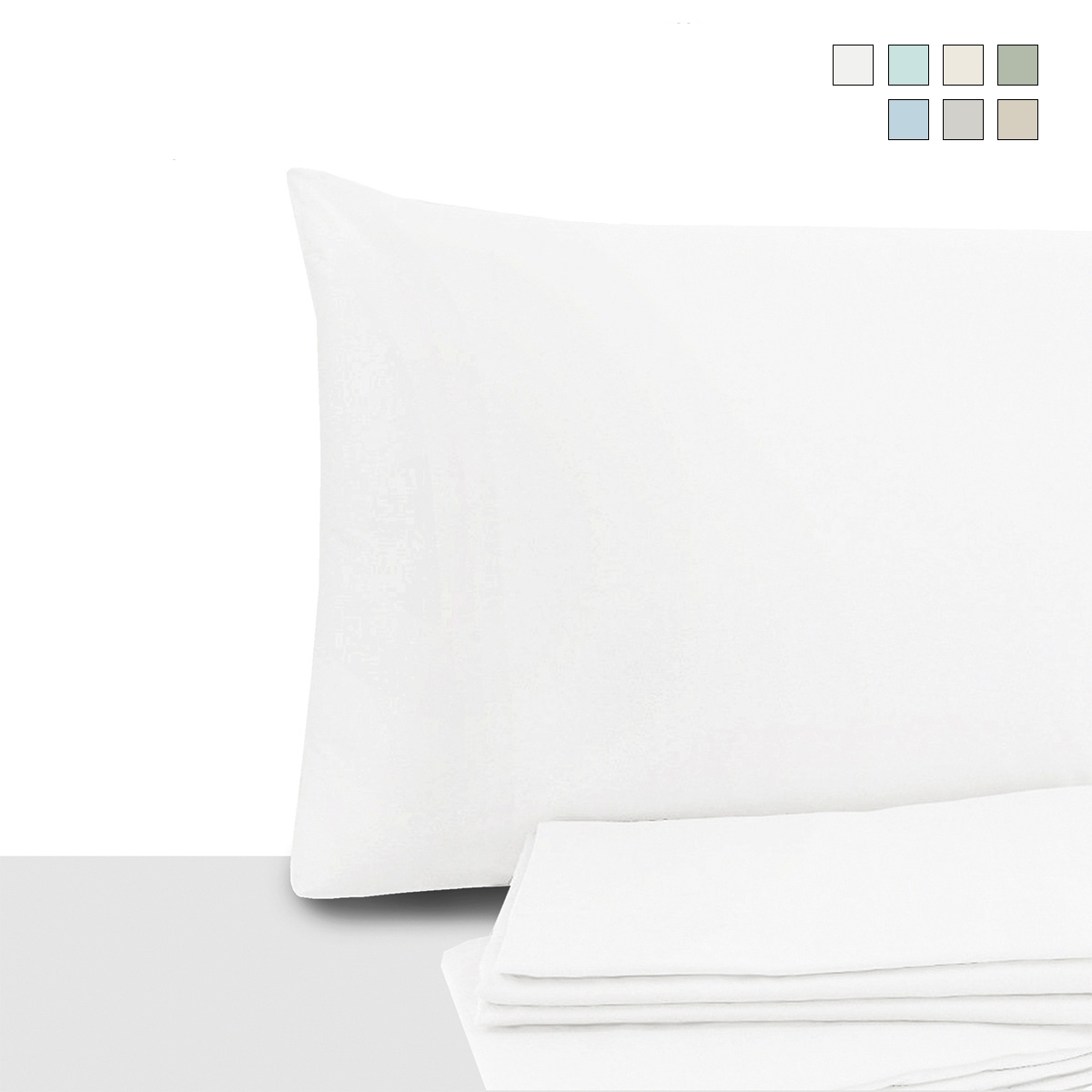 Set van 2 kussenslopen 50x80 cm van percal katoen met flap Miami Aanbieding Set van 2 kussenslopen 50x80 cm van percal katoen met flap Miami Aanbieding