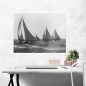 Vintage canvas kunstwerk zwart-wit Sloops at Sail, 1915 Edwin Levick Verkoop