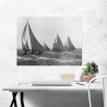 Vintage canvas kunstwerk zwart-wit Sloops at Sail, 1915 Edwin Levick Verkoop