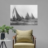 Vintage canvas kunstwerk zwart-wit Sloops at Sail, 1915 Edwin Levick Aanbod