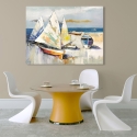 Modern schilderij op canvas Boten op het strand Luigi Florio Verkoop