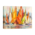 Moderne canvas schilderij met boten Regata di colori Luigi Florio Aanbieding