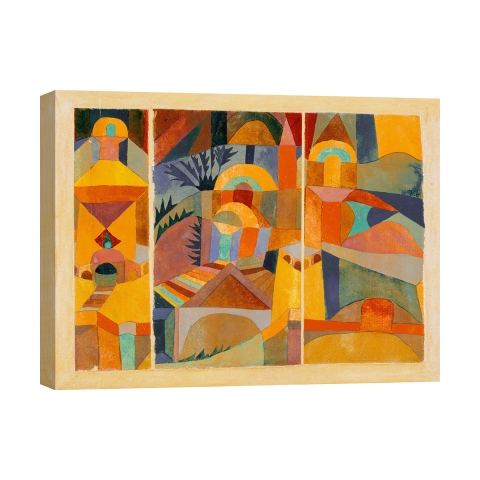 Abstract geometrisch schilderij op canvas Temple Gardens Paul Klee Aanbieding