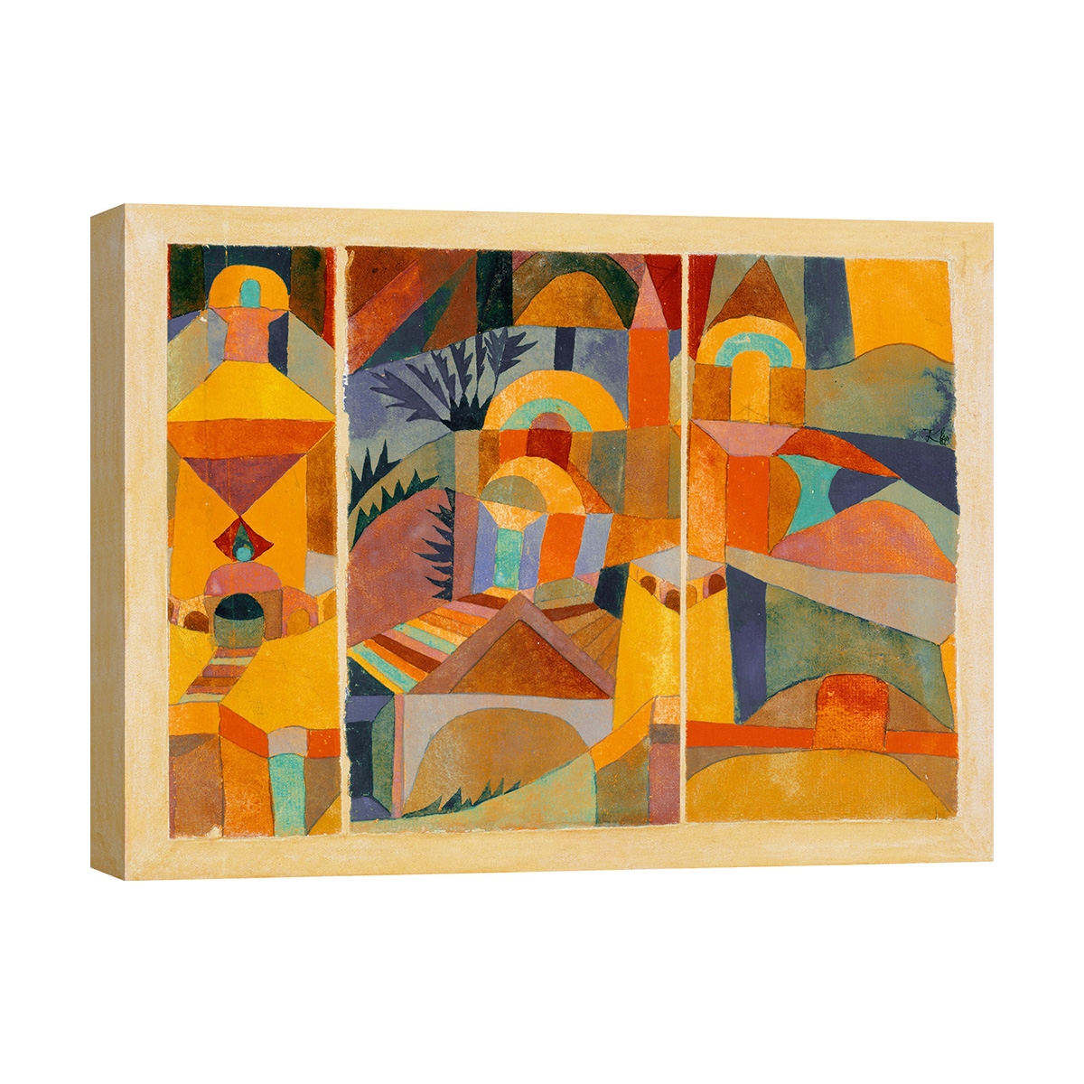 Abstract geometrisch schilderij op canvas Temple Gardens Paul Klee Aanbieding