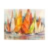 Moderne canvas schilderij met boten Regata di colori Luigi Florio Aanbod