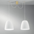 Hanglamp Ares LS - Twee Lichtbronnen - Goud Metaal en Wit Glas Aanbieding