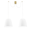 Hanglamp Ares LS - Twee Lichtbronnen - Goud Metaal en Wit Glas Verkoop