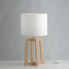 Tafellamp van natuurlijk hout met witte stoffen lampenkap Berry LT Aanbieding