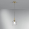 Gouden hanglamp met enkele glazen kap Brandy LS Aanbieding