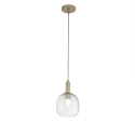 Gouden hanglamp met enkele glazen kap Brandy LS Verkoop