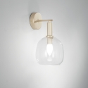 Wandlamp van goudkleurig metaal met geblazen glazen kap Brandy AP Aanbieding