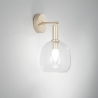 Wandlamp van goudkleurig metaal met geblazen glazen kap Brandy AP Aanbieding