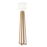 Vloerlamp van natuurlijk hout met witte stoffen kap Berry PT Aanbod