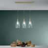 Gouden hanglamp met drie glazen kappen Brandy 3LS Verkoop