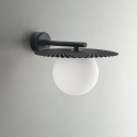 Vintage metalen wandlamp met ronde witte glazen kap Chaplin AP Verkoop