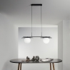 Hanglamp metalen frame, 2 glazen kappen Chaplin LS Verkoop