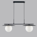 Hanglamp metalen frame, 2 glazen kappen Chaplin LS Aanbod