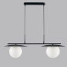 Hanglamp metalen frame, 2 glazen kappen Chaplin LS Aanbod