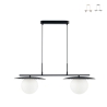 Hanglamp metalen frame, 2 glazen kappen Chaplin LS Aanbieding