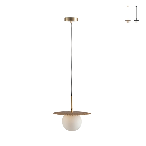 Hanglamp met metalen armatuur en glazen diffuser 30cm Chaplin LS1 Aanbieding