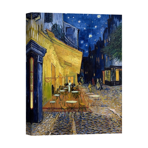 Canvas Schilderij Caféterras bij Nacht Vincent van Gogh Aanbieding