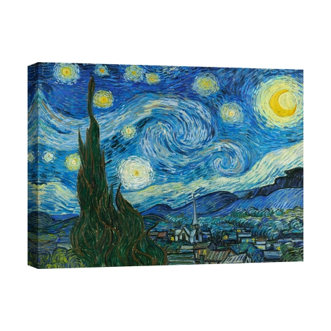 Impressionistisch schilderij op canvas Sterrennacht Vincent van Gogh Aanbieding