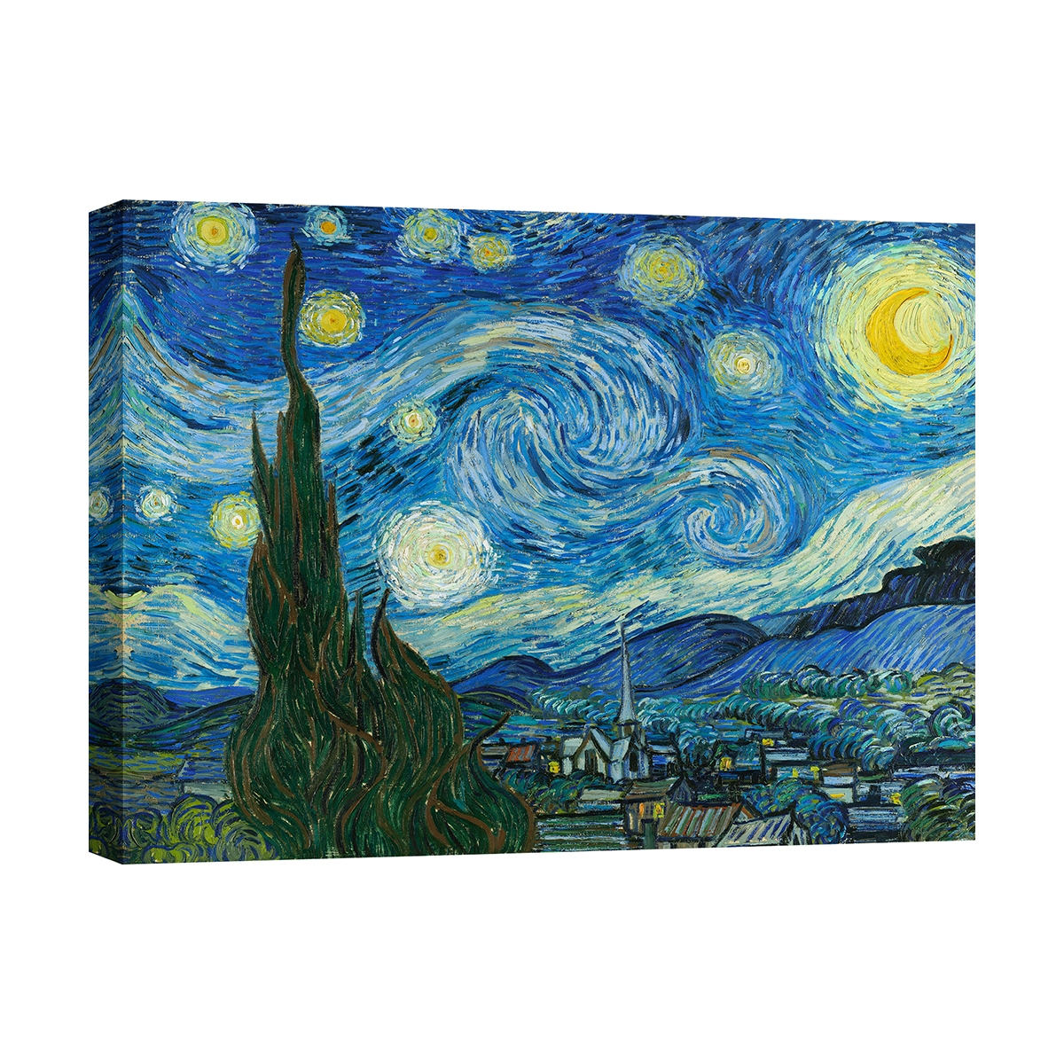 Impressionistisch schilderij op canvas Sterrennacht Vincent van Gogh Aanbieding Impressionistisch schilderij op canvas Sterrennacht Vincent van Gogh Aanbieding