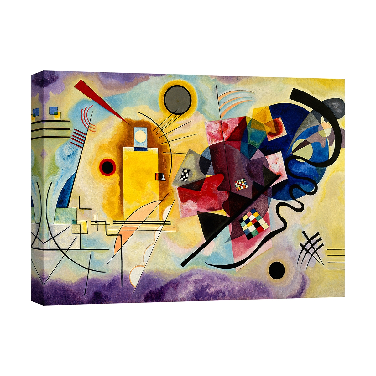 Moderne abstracte canvasprint Yellow, Red & Blue Kandinsky Aanbieding Moderne abstracte canvasprint Yellow, Red & Blue Kandinsky Aanbieding