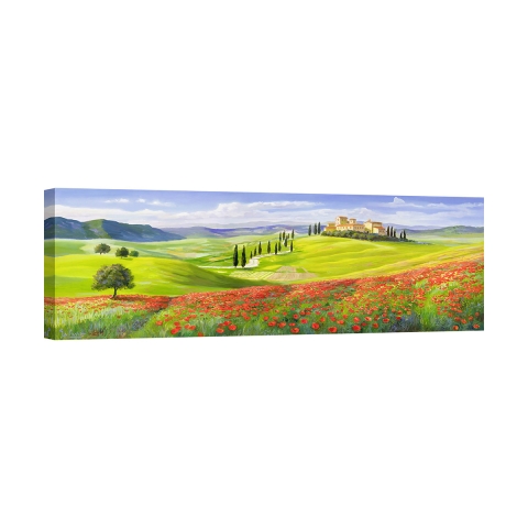 Schilderij Heuvelachtig Landschap Verso il borgo in Toscane Adriano Galasso Aanbieding