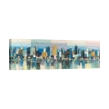 Modern schilderij op doek van urbaan landschap Manhattan Aqua Luigi Florio Aanbieding