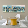 Modern schilderij op doek van urbaan landschap Manhattan Aqua Luigi Florio Verkoop
