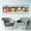 Schilderij op canvas kleurrijk landschap Italiaans dorp Luigi Florio Verkoop