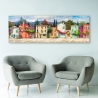 Schilderij op canvas kleurrijk landschap Italiaans dorp Luigi Florio Verkoop