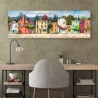 Schilderij op canvas kleurrijk landschap Italiaans dorp Luigi Florio Korting