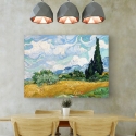 Impressionistische canvasprint "Campo di Grano con Cipressi" van Gogh Korting